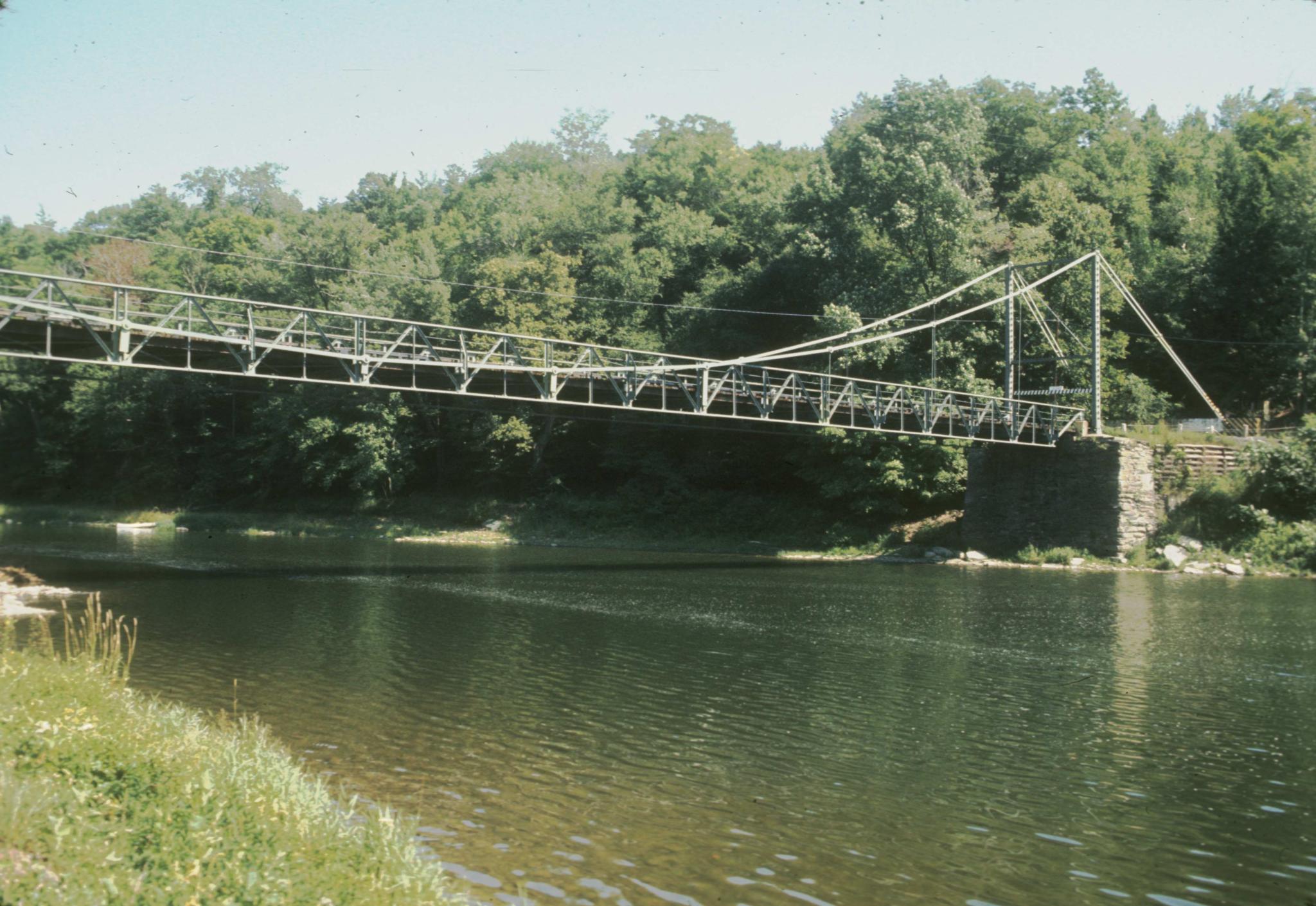 Photograph of the Lordville Suspension Bridge.  