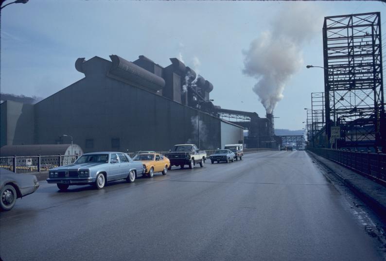 Photograph of buildings at Weirton Steel Company in West Virginia.