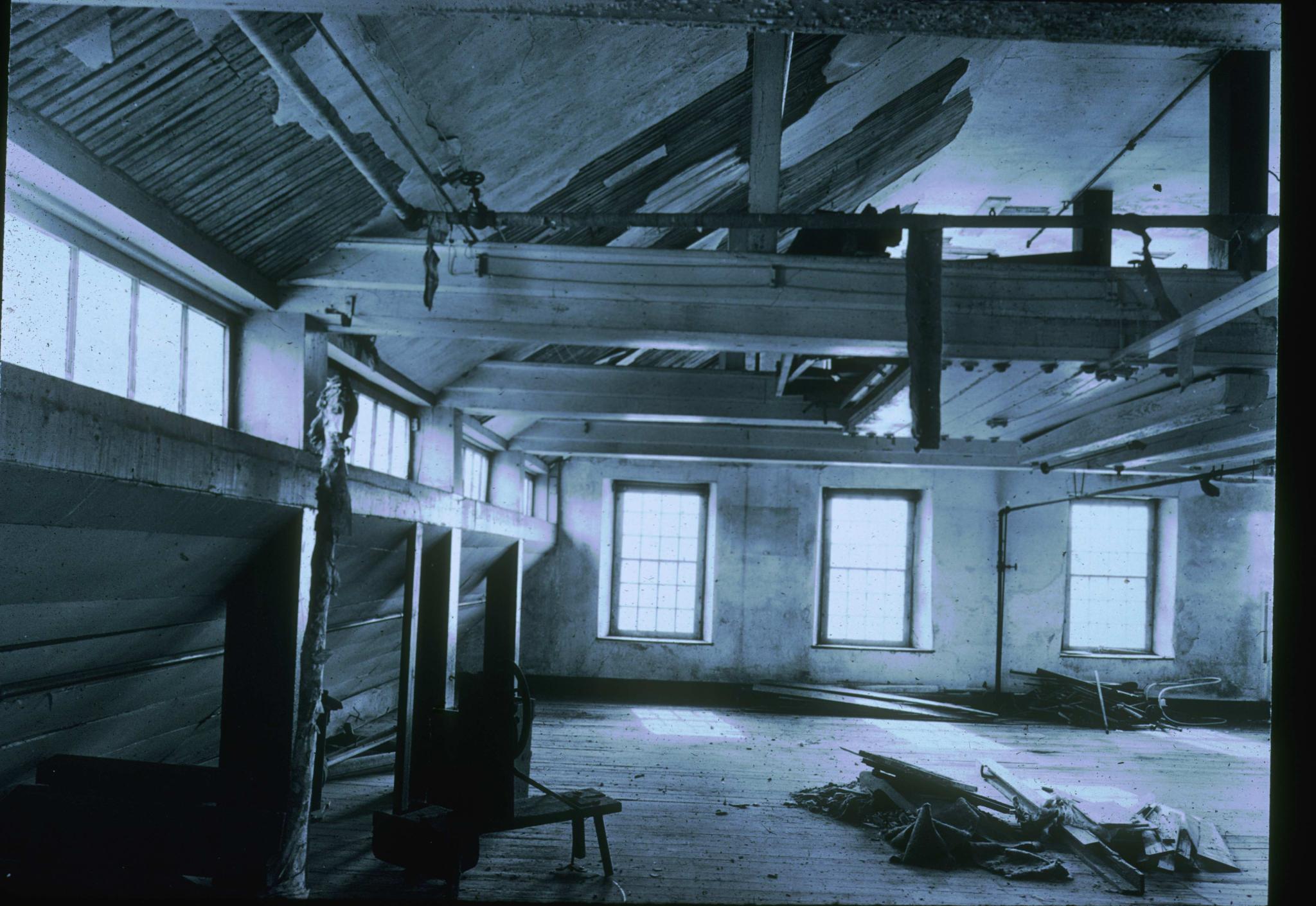 Photograph of the attic of the Crown Mill