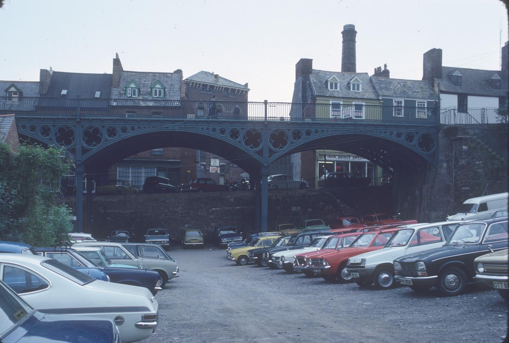 view of two cast iron spans, note masonry abutment on right