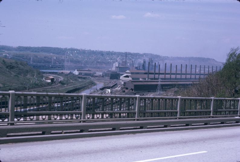 Overview photograph of the Edgar Thomson Steel Works in Braddock, Pennsylvania…