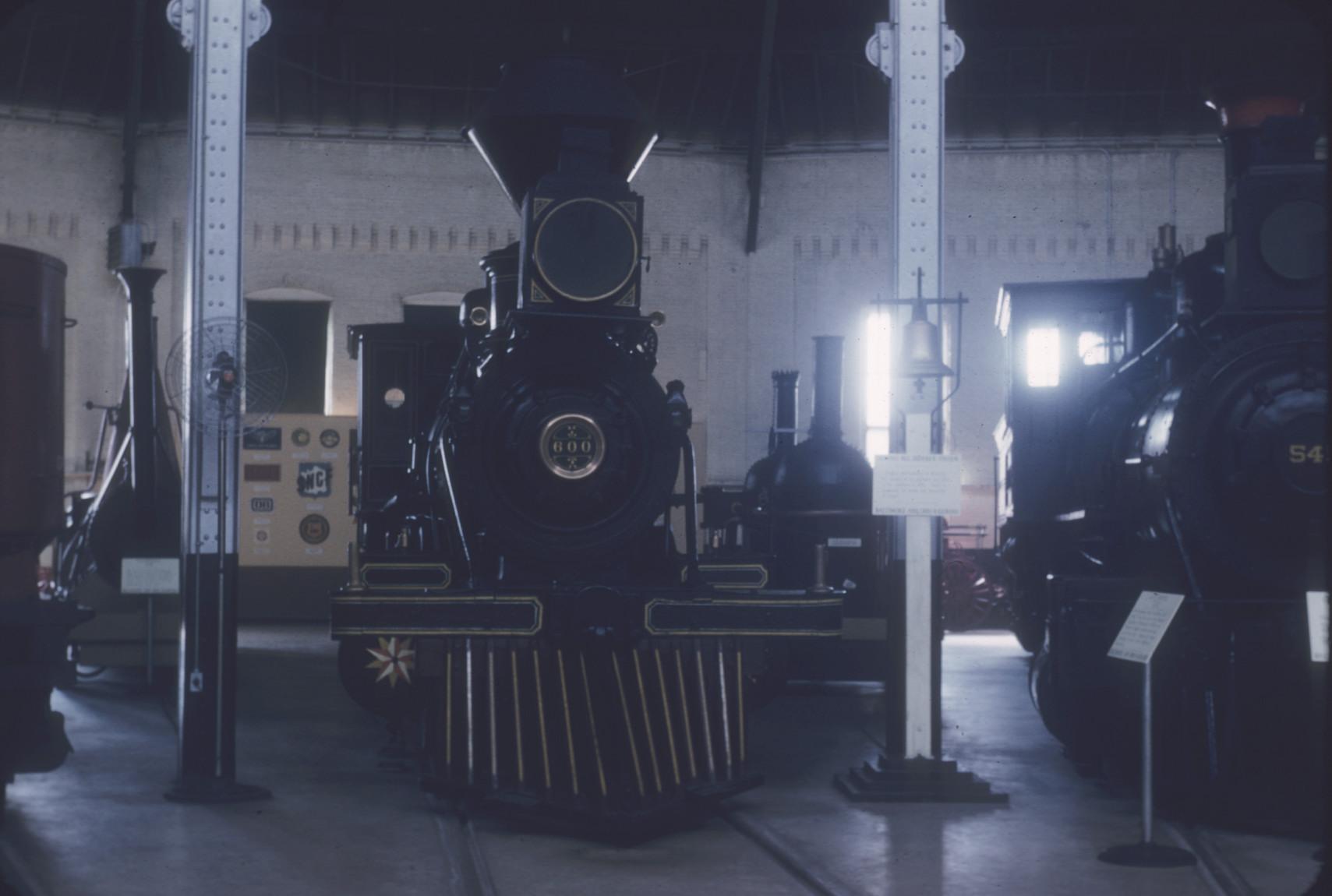 Engine 600 in B&O Railroad Museum roundhouse