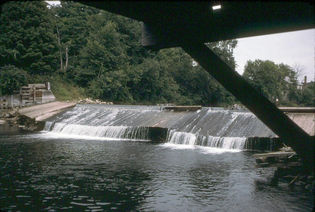 View of saw mill dam on the Schroon River in Warrensburg, NY.