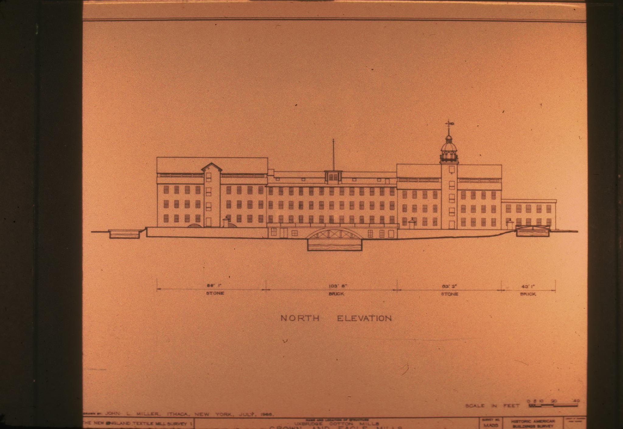 North elevation of the mills taken from the HABS New England Textile Mill…