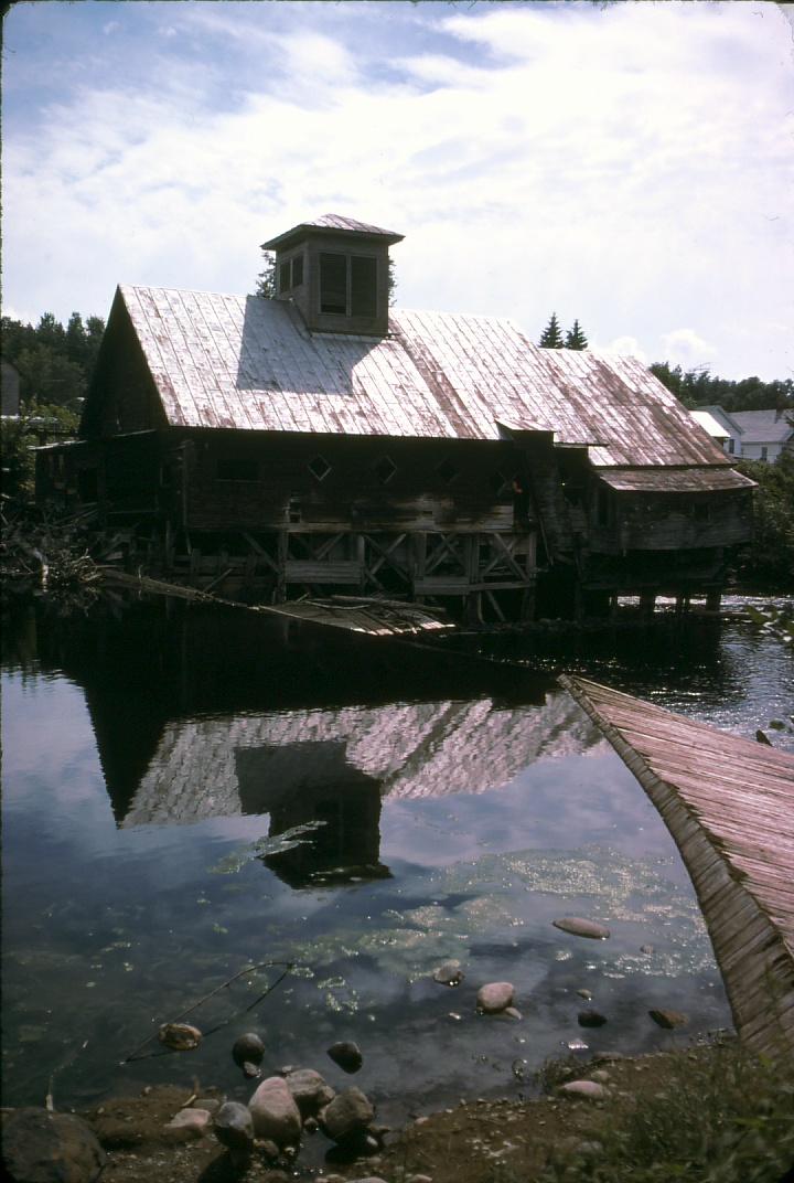 View of the A.C. Emerson Saw mill and it's dam built on the Schroon River. 