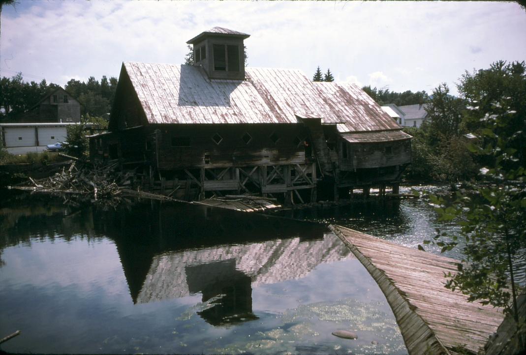 View of the A.C. Emerson Saw mill and it's dam built on the Schroon River. 