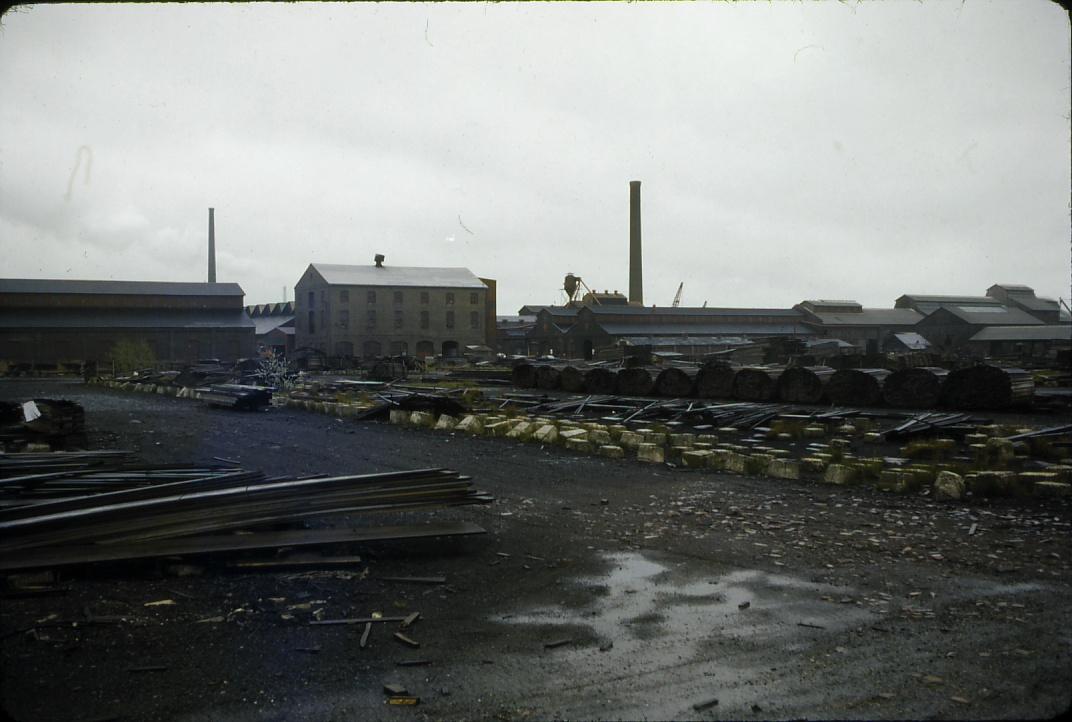 View of the Ichabod T. Williams & Sons Sawmill and Vaneer Plant.  Visible…