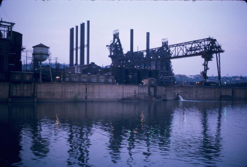 Unidentified blast furnace on Monongahela River in Pittsburgh, Pennsylvania.…