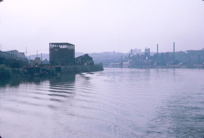 Unidentified steel plants along the Monongahela River in Pittsburgh,…