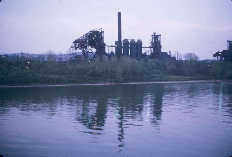 Unidentified blast furnaces along Monongahela River in Pittsburgh, Pennsylvania…