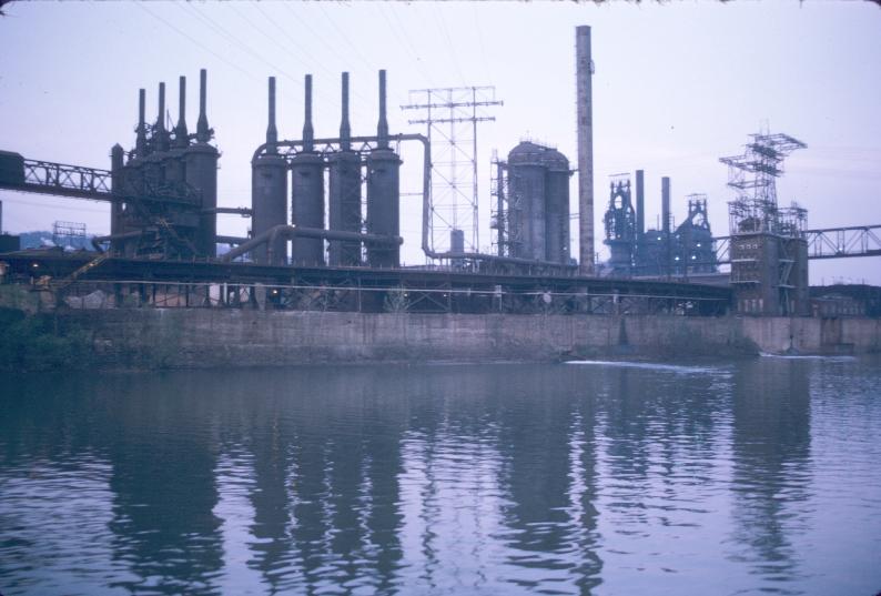 Unidentified blast furnaces along Monongahela River at Pittsburgh, Pennsylvania…