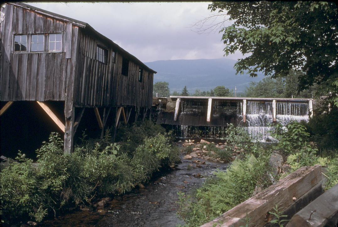 View of the Garland Mill dam and turbine.  