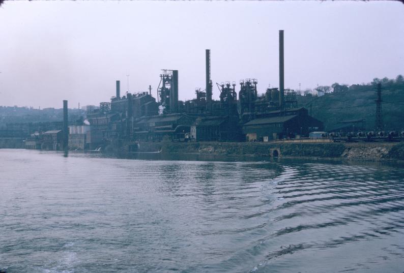 Unidentified blast furnaces along Monongahela River at Pittsburgh, Pennsylvania…