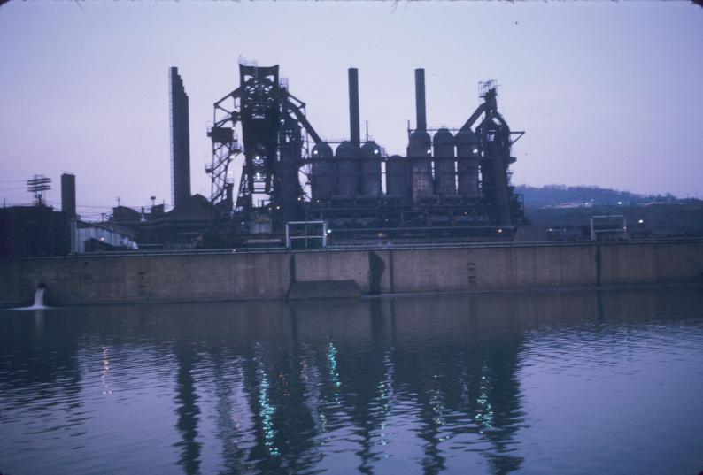 Unidentified blast furnaces along the Monongahela River at Pittsburgh,…